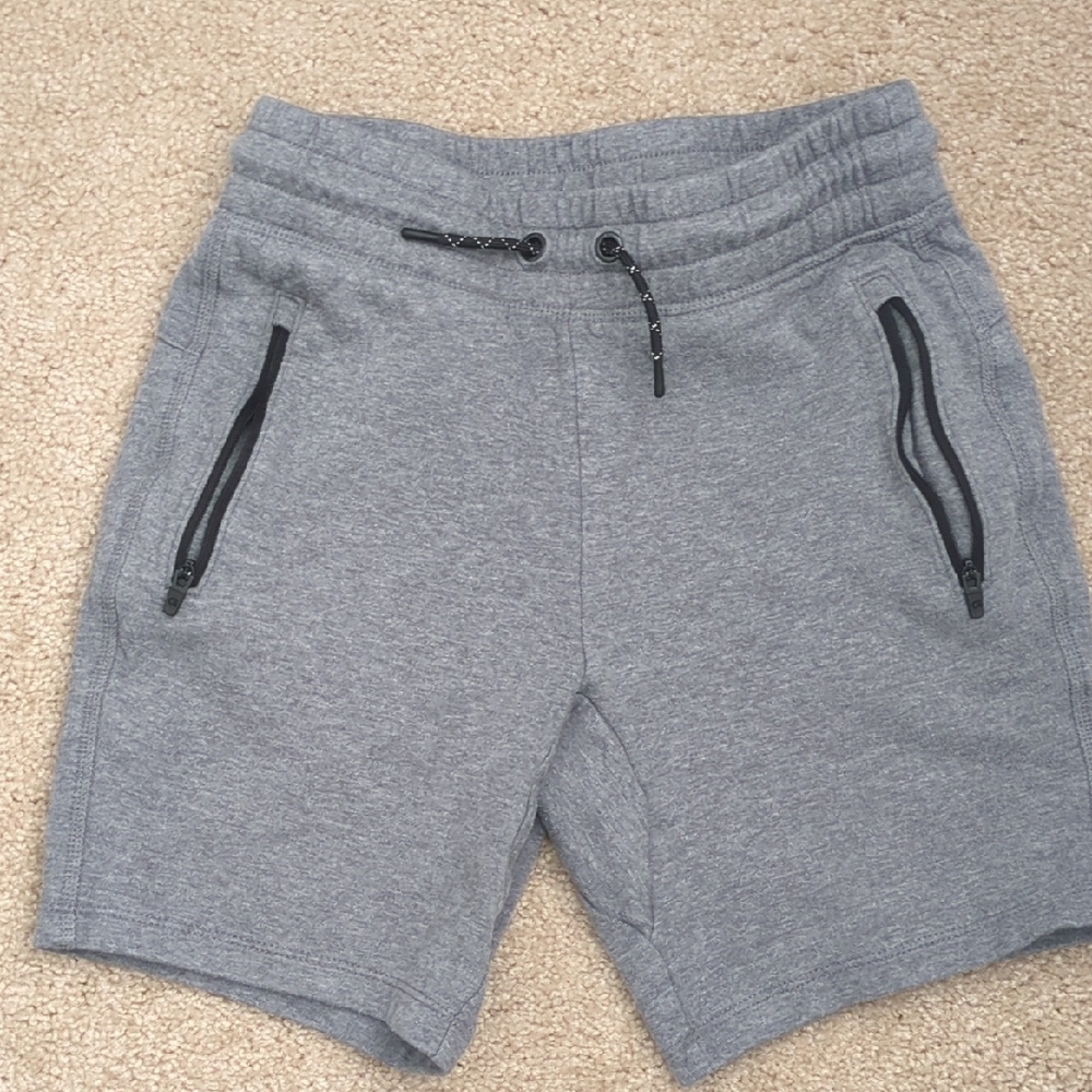 GAP Tech Heather Gray Drawstring Zip-Pocket Shorts